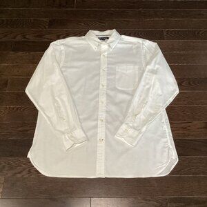 Cremieux White Long-Sleeve Button-Down Dress Shirt - Large